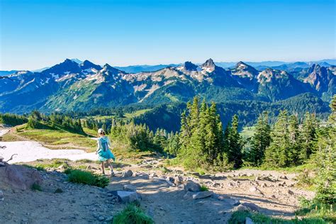 Hiking Skyline Trail Mount Rainier National Park Washington — Snows