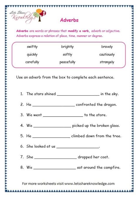 Adverbs Worksheets Rd Grade