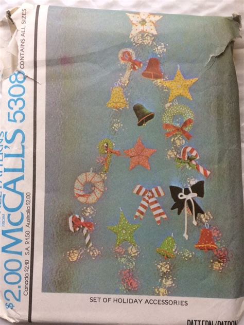 Classic Holiday Ornaments Mccalls Sewing Pattern