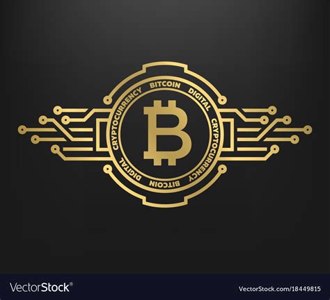 Bitcoin Abstract Golden Symbol Internet Money Vector Image