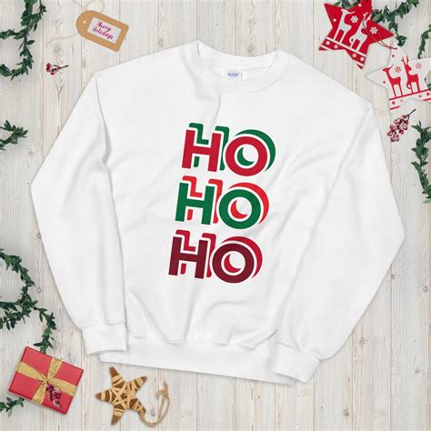 Ho Ho Ho Christmas Sweatshirt Unisex Christmas Sweatshirt Etsy