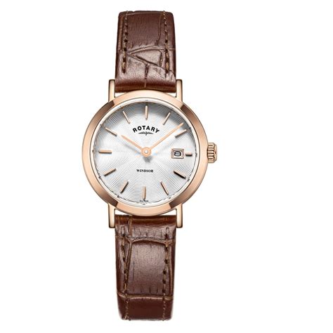 rotary ladies windsor brown leather strap watch watches from faith jewellers uk