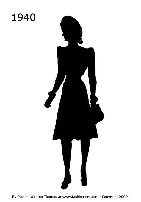Silhouette Costume History Silhouettes Black Cameo Style 1940s Free