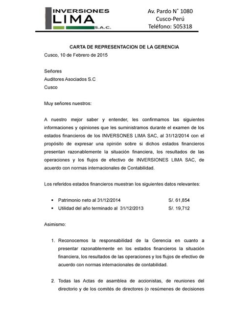 Etapa De Informe 1 Carta De Representacion Cusco Perú Teléfono