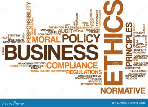 Business Ethics Word Cloud Stock Illustration Illustration Of