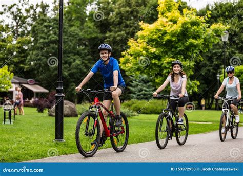 Healthy Lifestyle People Riding Bicycles In City Park Stock Image Image Of Activity Aged