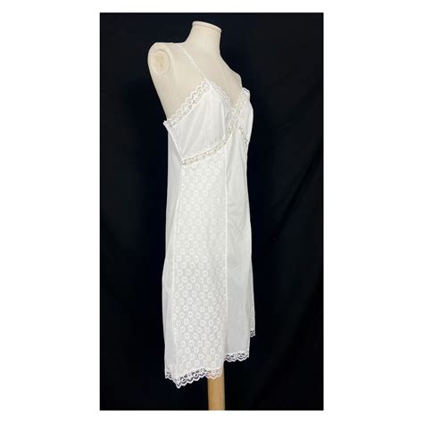 60s Vintage White Full Slip By Quakerretro Nightie Retro Etsy