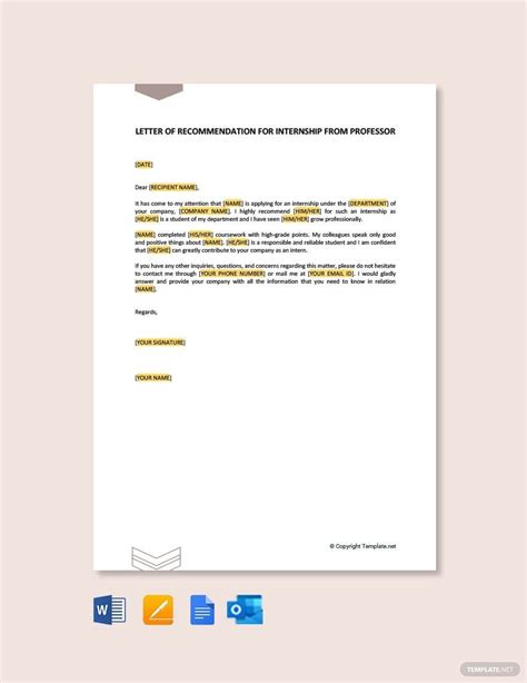 Thank You Letter To Professor Template Google Docs Word Template Net