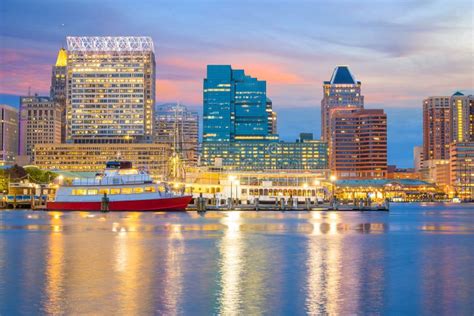 View Of Inner Harbor Area In Downtown Baltimore Maryland Usa Editorial