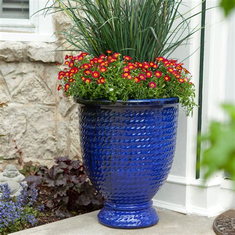 Blue Outdoor Plant Pots