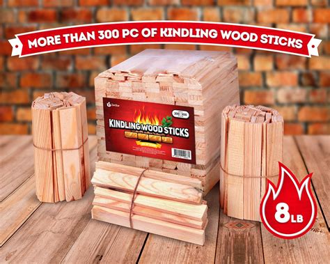 Kindling Wood Fire Starter Sticks 300 Pc Kiln Dried Firewood Fire