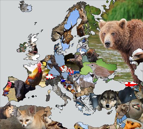 Europe Map Animals