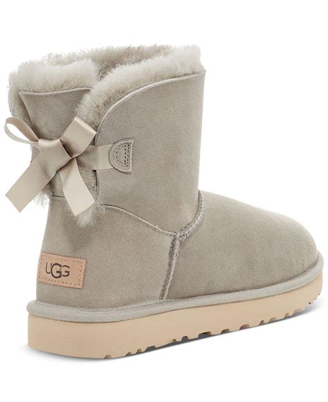 Ugg Suede Mini Bailey Bow Ii Boots In Light Pastel Grey Gray Lyst