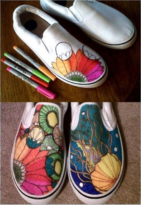 10 doable designs for a diy rug though not always considered essential, area rugs provide comfort and warmth for hard floor surfaces, while adding aesthetics to a room's design. 40 Insanely Creative Fabric Painting Ideas | Sharpie shoes, Painted shoes, Diy fashion