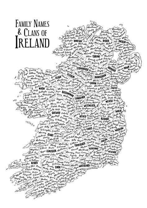 Illustrated Map Of Ireland Irish Surnames And Ancestry Illustrated