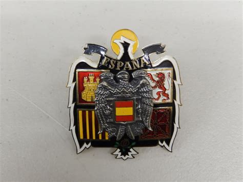 Very Nice Espana Spain Shield Wings Bird Brass Car Badge Auto Emblem