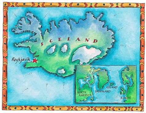map of iceland digital art by jennifer thermes fine art america