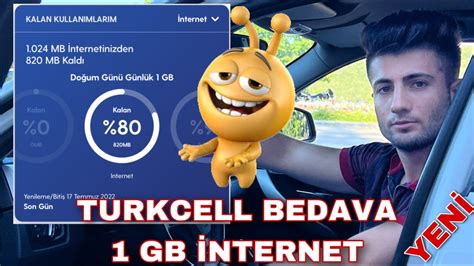 turkcell bedava 1GB internet 2022 kaçırma YENİ YouTube