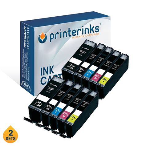 2 Sets Of 5 Compatible Ink Cartridges Replace Canon Pixma Printers Pgi