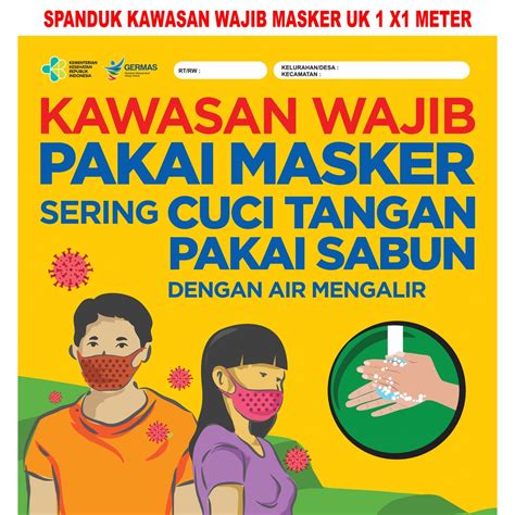 Jual Spanduk Kawasan Wajib Masker Uk X Meter Shopee Indonesia
