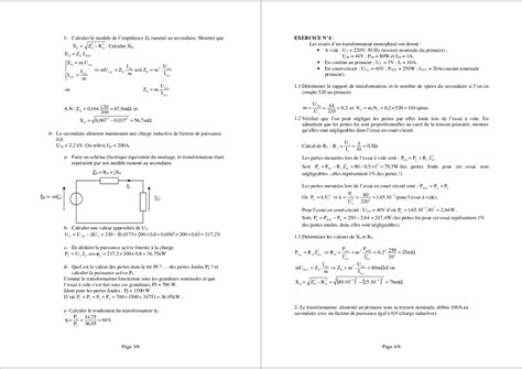 Transformateur Monophasé Exercices Corrigés Alloschool