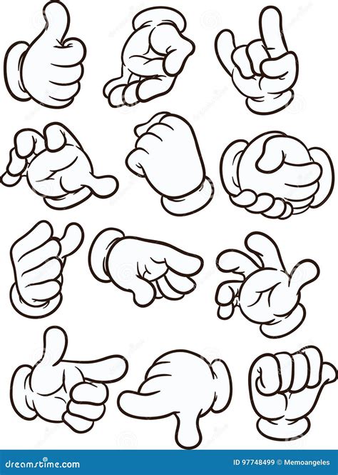 Cartoon Hands Icons Pack Stock Photography 131473730