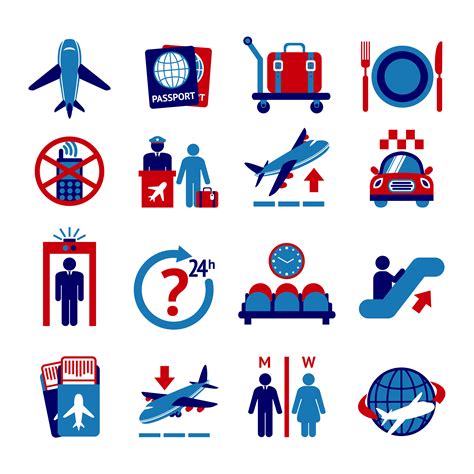 Airport Icons Set 452958 Vector Art At Vecteezy