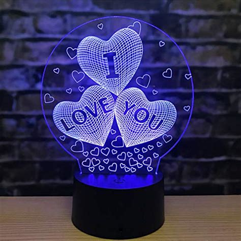 Azimom 3d Illusion Night Light 7 Colors Changing Nightlight For Kids With Smart Touch Optical
