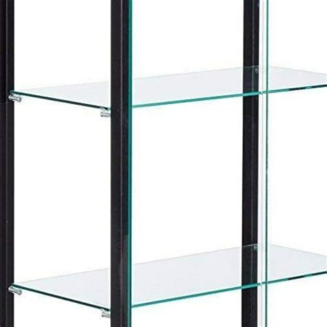 Delphinium 5 Shelf Glass Curio Cabinet Black And Clear