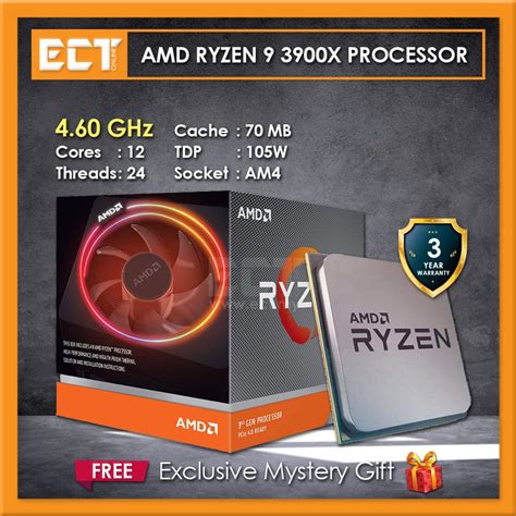 Amd Ryzen 9 3900xt 12 Core 24 Thread Unlocked Desktop Processor Without