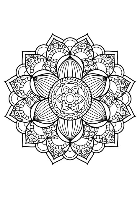 Mais c'est surtout un concept graphique, qui consiste à reproduire des motifs. Mandala complexe livre gratuit 17 - Coloriage Mandalas ...