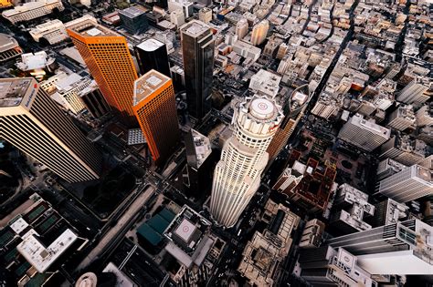 Wallpaper Id 221978 Aerial Drone Shot Of A City Skyscraper Downtown