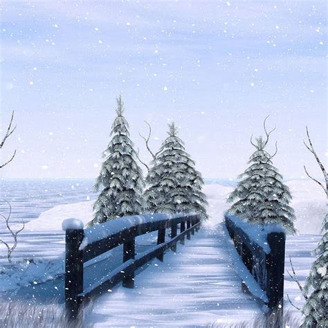 Winter Background With Bridge Gallery Yopriceville