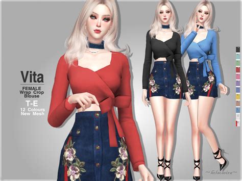 The Sims Resource Vita Bow Tie Blouse