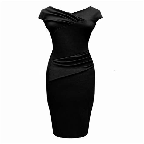 asymetrical black conference dress women business dresses