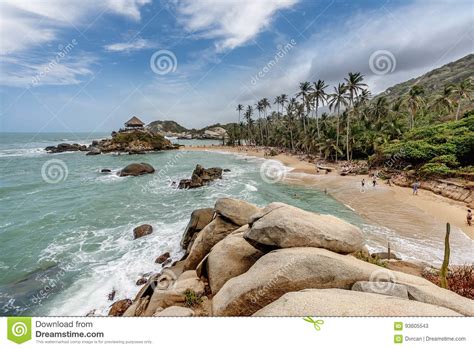 Beach At Tayrona National Park Santa Marta In Colombia Stock Image