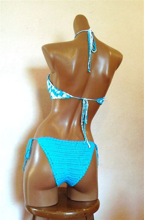 Bikini Sexy Traje De Ba O Tejido A Mano Crochet Ganchillo