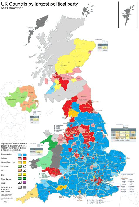 uk district councils and council areas by largest political party r mapfans