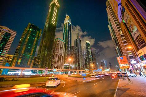 Dubai Uae December 11 2016 Night View Of Downtown Dubai