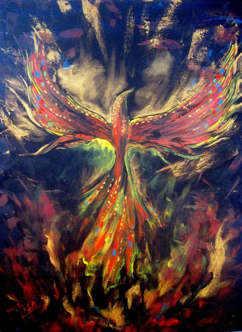 Phoenix Par Svilen And Lisa Phoenix Painting Phoenix Artwork Painting