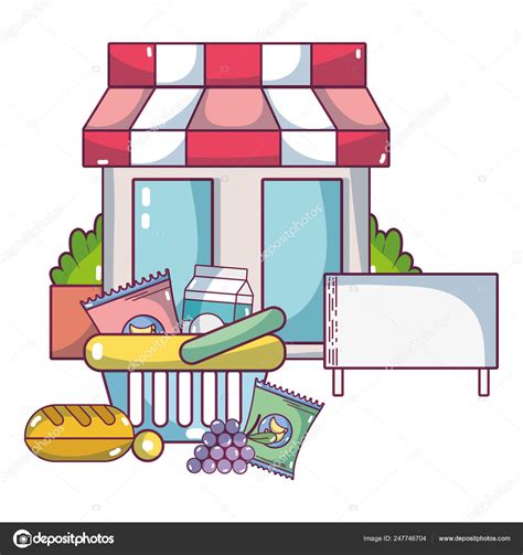 Supermarket Grocery Products Cartoon Stock Vector Image By ©stockgiu