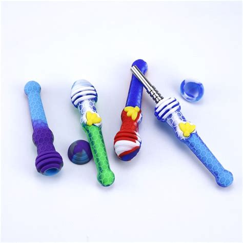 2021 Smoking Pipes Silicone Straw Unbreakable Dabs Stick Concentrate