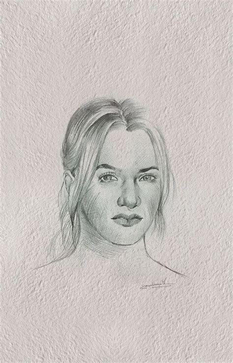 Kate Winslet Drawing Pencil On Paper Sketches Male Sketch Drawings
