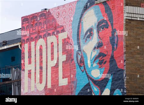 Hope Mural For Barack Obama Us Presidential Campaign By American Artist