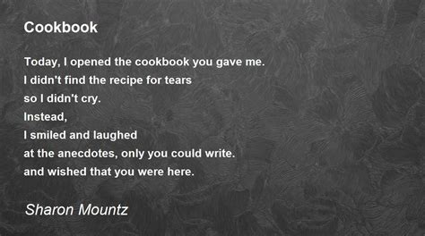 Cookbook Cookbook Poem By Sharon Mountz