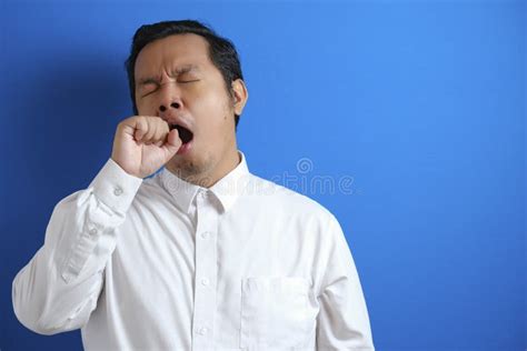 Sleepy Tired Asian Businessman Yawning Stock Image Image Of