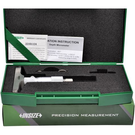 Insize Metric Depth Micrometer 0 25mm Range Series 3240 25 Twin Eagle