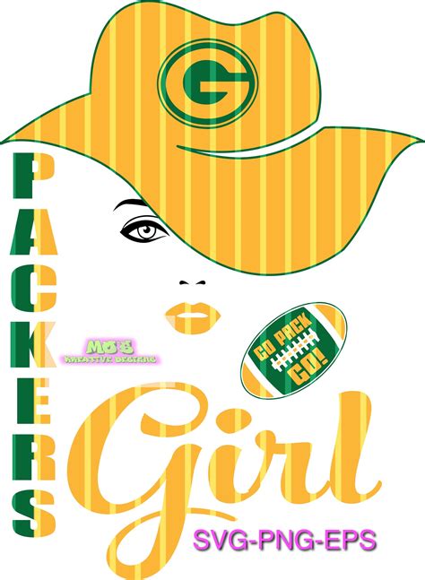 Green Bay Packers Girl Digital Download 2 Designs Svg Png Eps Etsy
