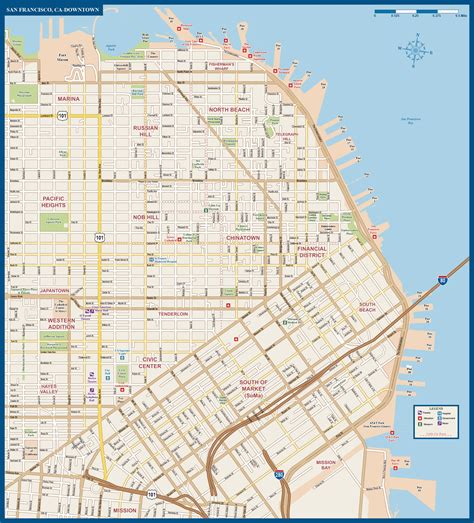 San Francisco Downtown Map Digital Creative Force