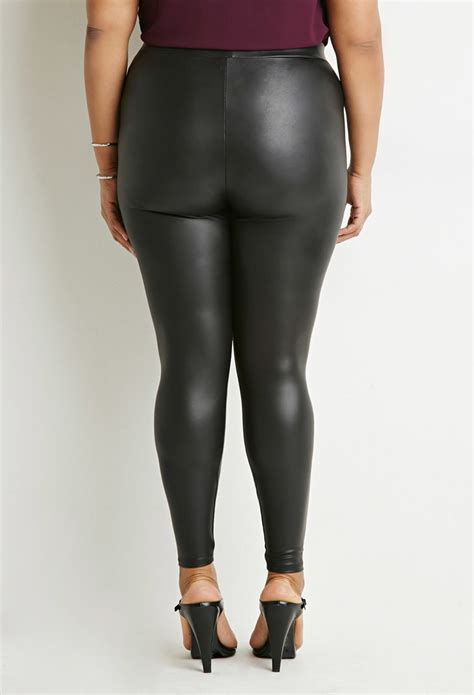 Forever 21 Faux Leather Leggings In Black Lyst